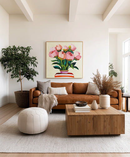 Peony Buds in Portofino Vase Fine Art Print