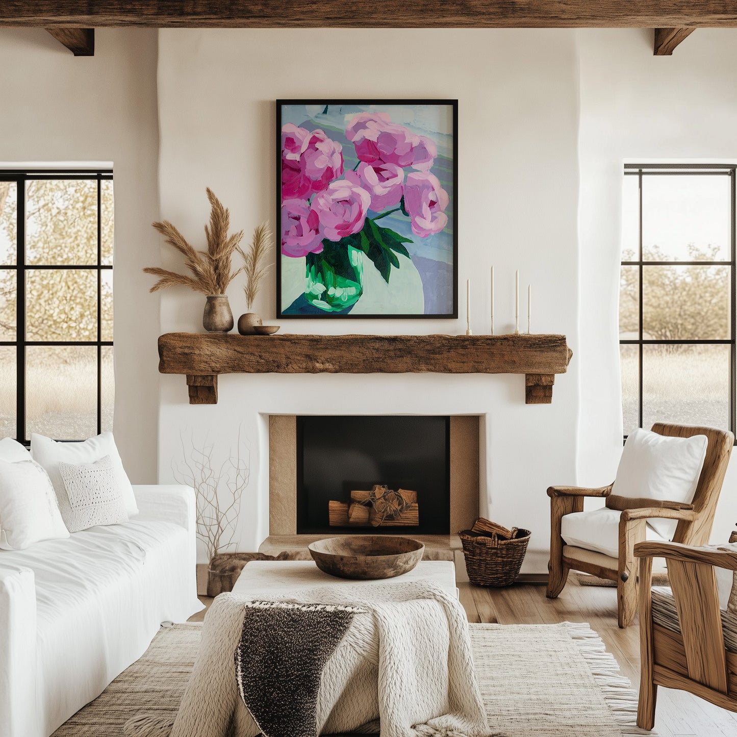 Pink Peonies in Morning Light Fine Art Print