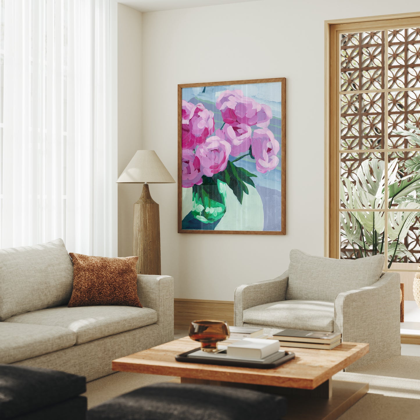 Pink Peonies in Morning Light Fine Art Print