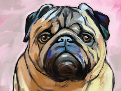 Custom Oil-Style Pet Portrait on Canvas