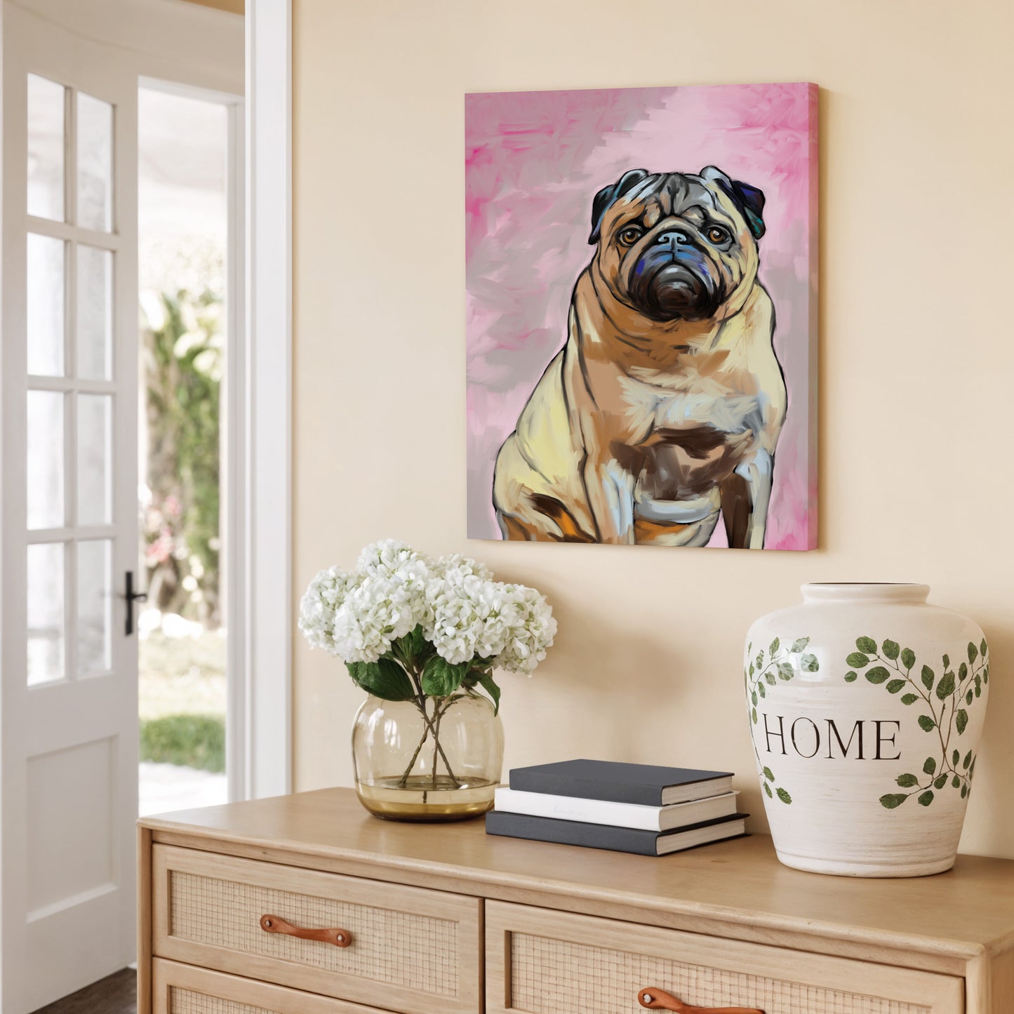 Custom Oil-Style Pet Portrait on Canvas