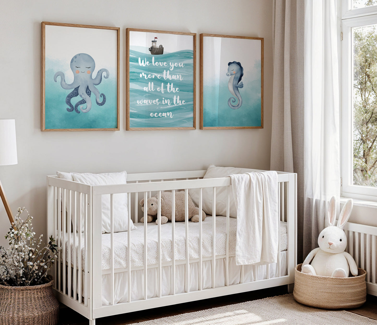 Serene Sea Creatures Nursery Art Prints