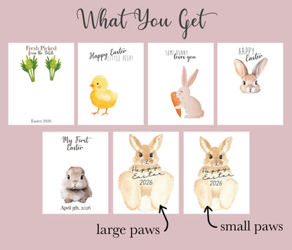 Easter Footprint Craft Bundle Printable (6 Designs) + Coloring Pages, Baby & Toddler Handprint Art, Easter Activity for Kids, Instant Download