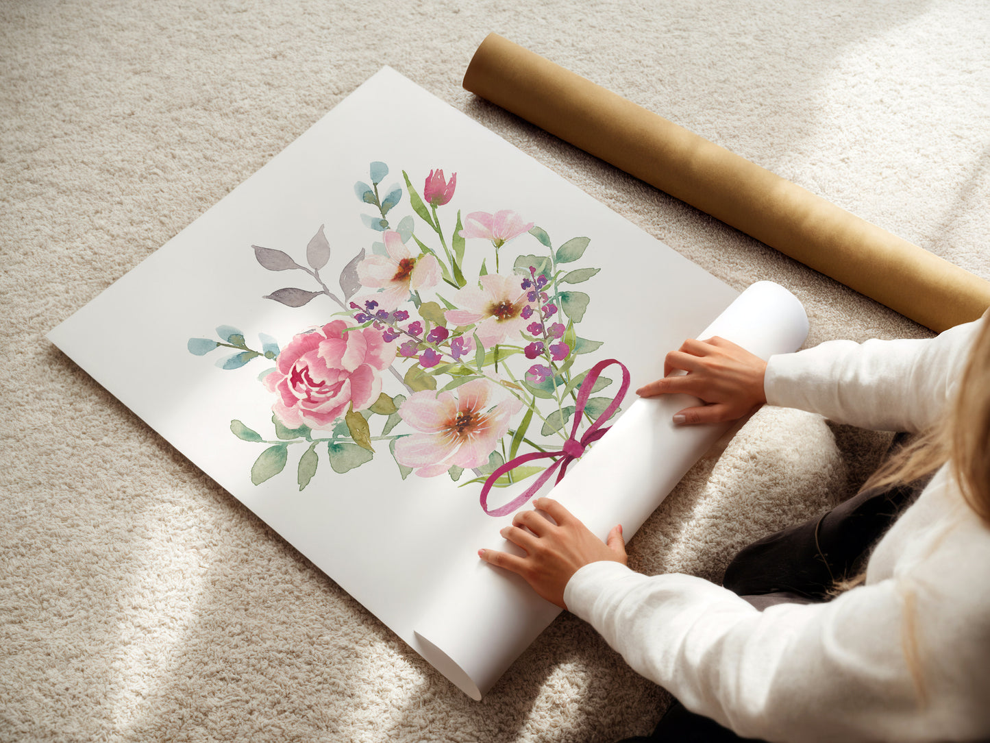 Personalized Wildflower Monogram Nursery Art – Set of 3