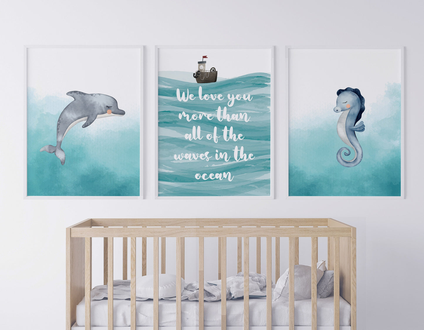 Serene Sea Creatures Nursery Art Prints