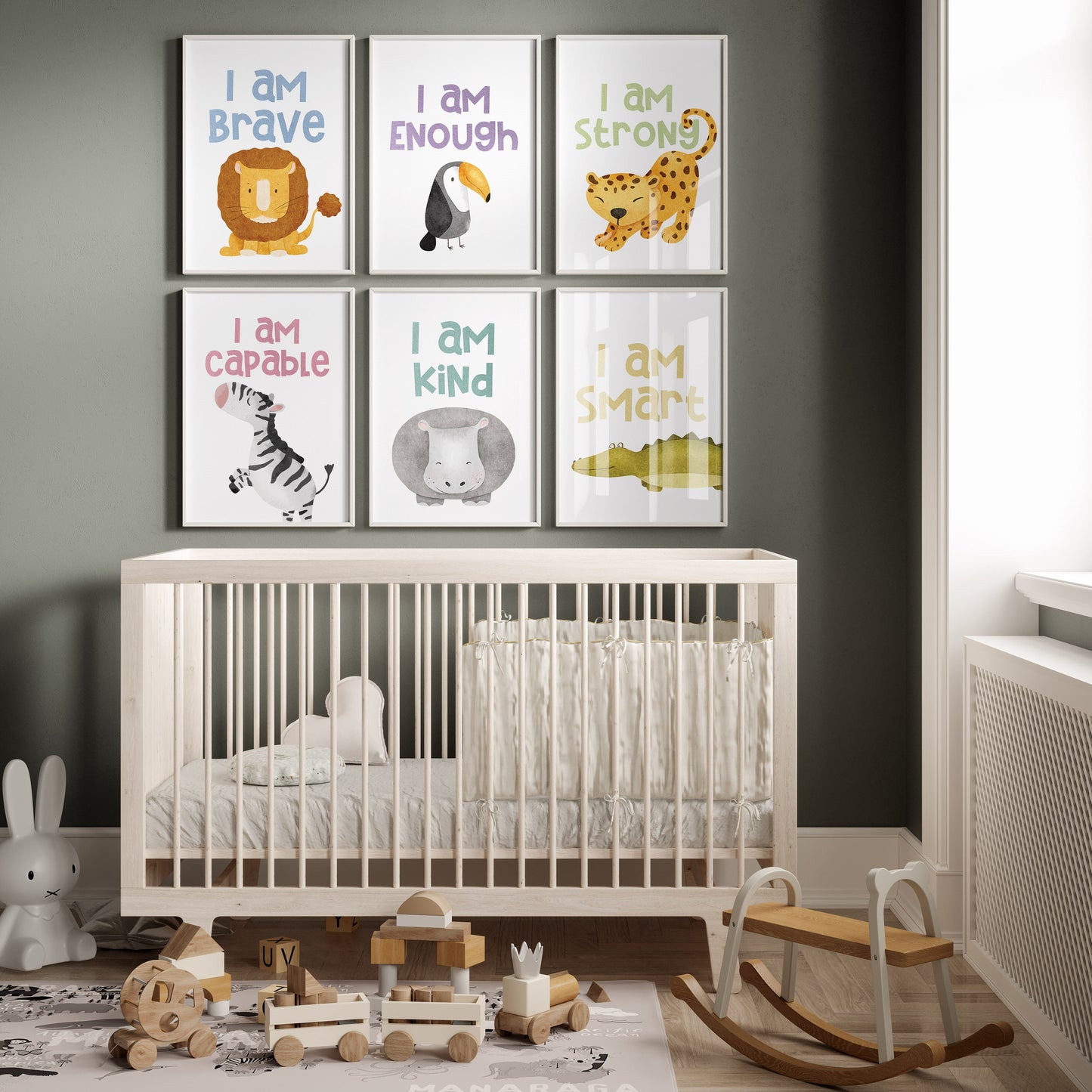 Inspirational Animal Affirmation Art Prints for Kids - Set of 6