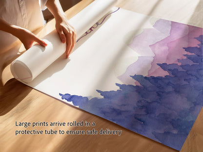 Let the Adventure Begin, Watercolor Paintings, Nursery Art Prints, Pink and Purple Room
