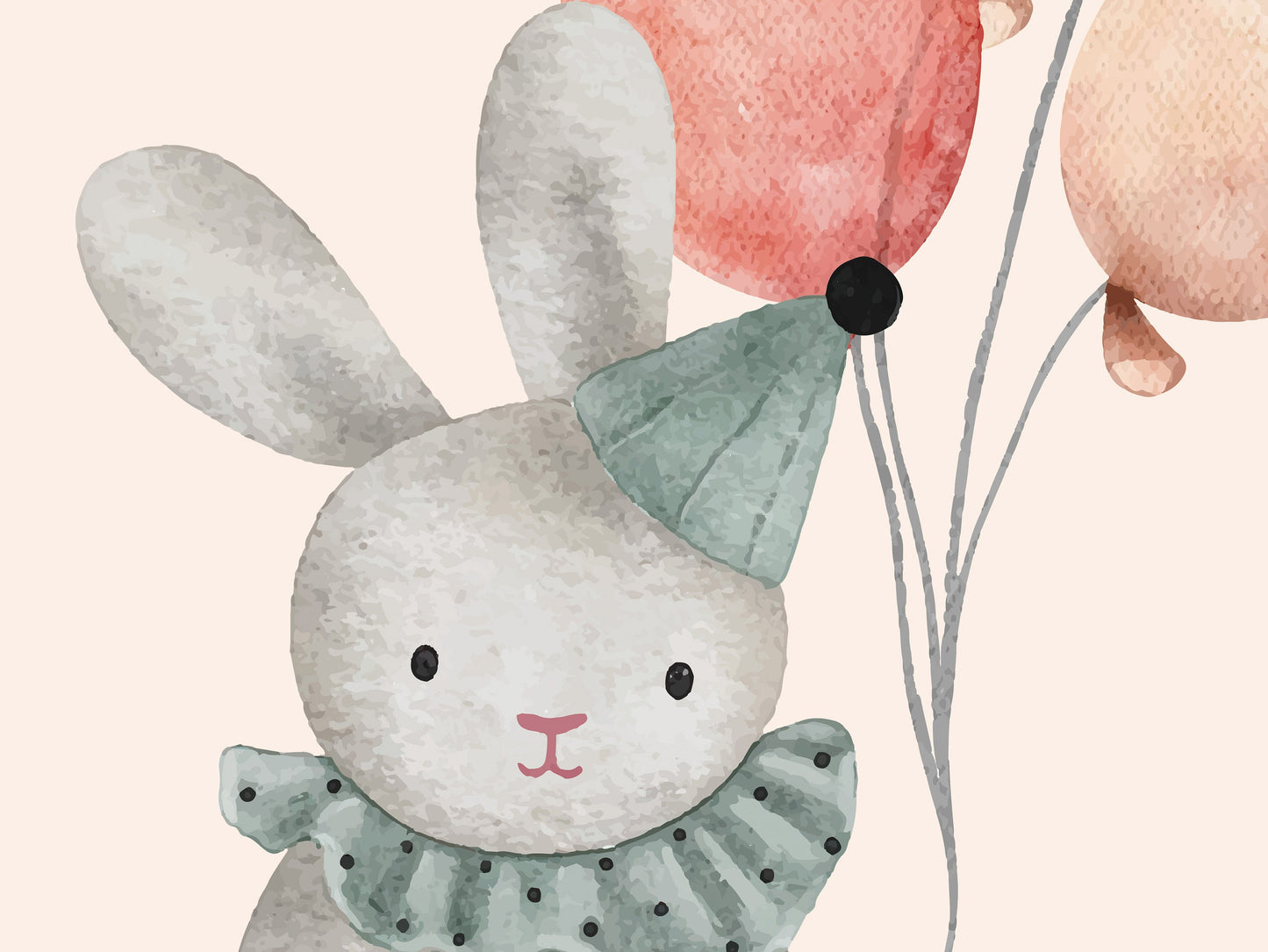 Watercolor Stuffed Animals with Balloons Nursery Art Prints