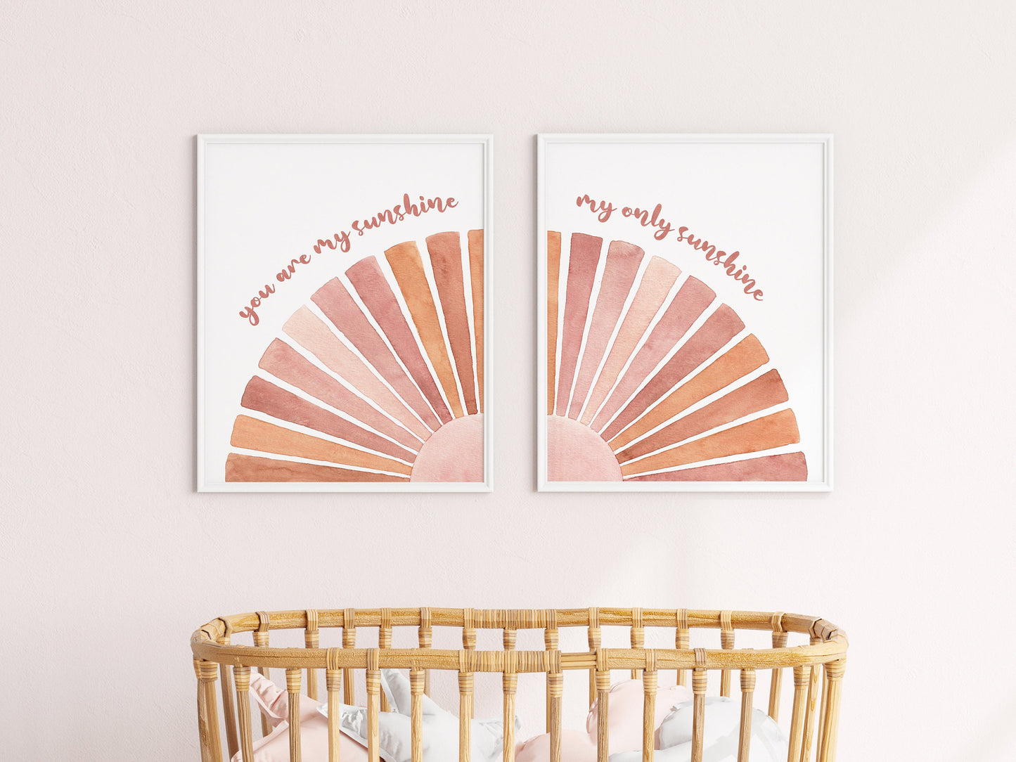 You Are My Sunshine Boho Nursery Art Prints Watercolor