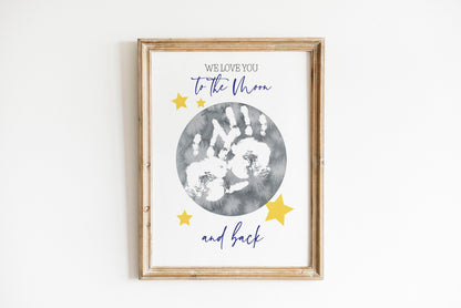 Father's Day Keepsake Handprint Footprint Set, DIY Card and Art Print