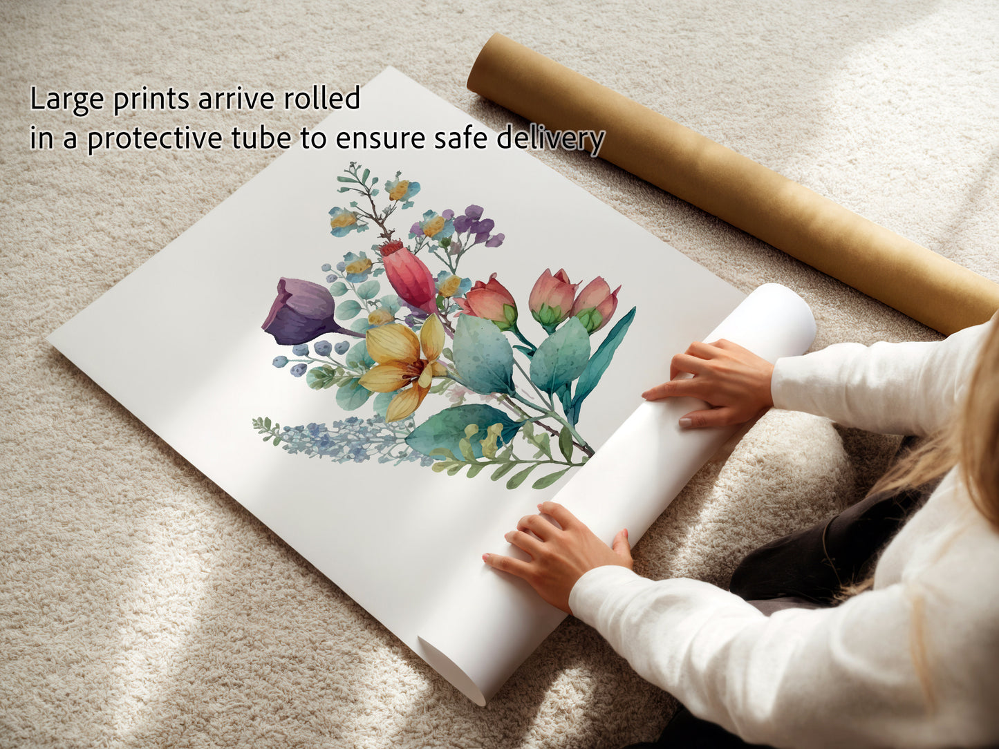 Personalized Botanical Bouquet Art Prints, Wildflower Nursery Theme