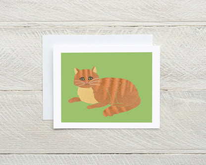 Whimsical Cat Note Cards, Colorful Modern Art, Set of 6