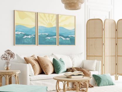 Ocean Waves Minimalist Seascape Art Prints