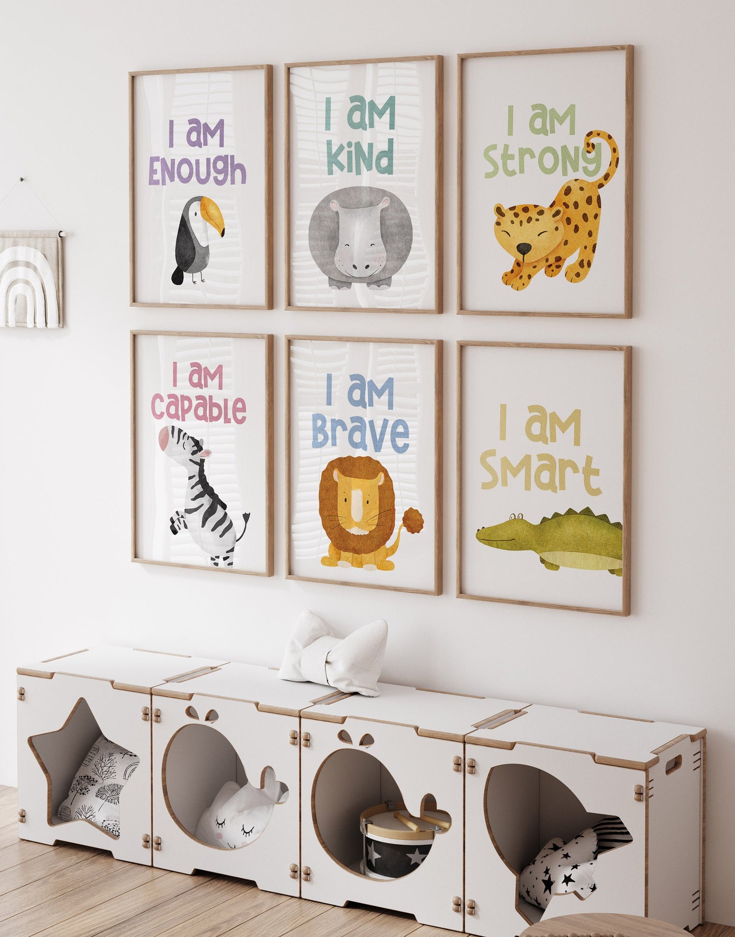 Inspirational Animal Affirmation Art Prints for Kids - Set of 6