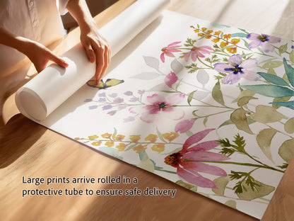 Watercolor Flower Meadow with Coneflowers, Set of Prints