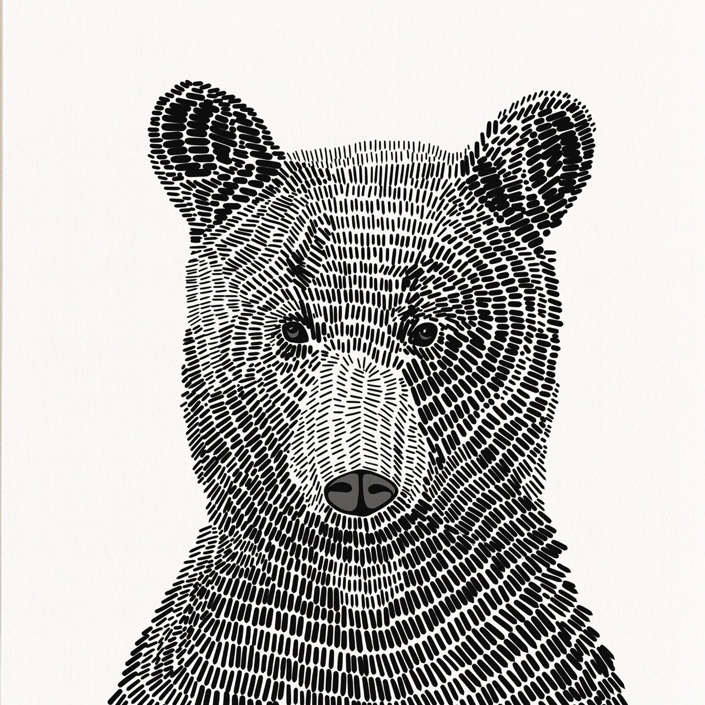 Modern Black and White Woodland Animals Nursery and Childs Room Fine Art Prints