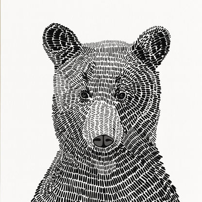 Modern Black and White Woodland Animals Nursery and Childs Room Fine Art Prints