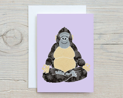Yoga Animal Note Cards: Meditating Animal Art, Set of 6