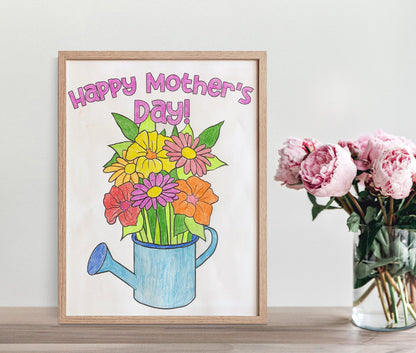 Mother's Day Coloring Pages, DIY Gift, Printable