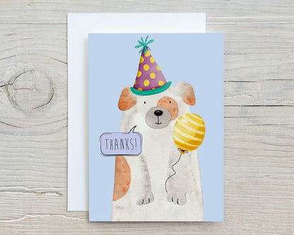 Birthday Thank You Cards, Adorable Animals with Hats, Kid's Stationary, Blank Note Cards
