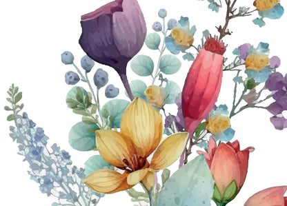 Personalized Botanical Bouquet Art Prints, Wildflower Nursery Theme