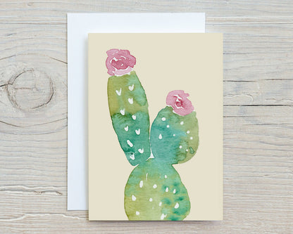 Watercolor Cactus Note Cards, Desert Art, Blank Cards