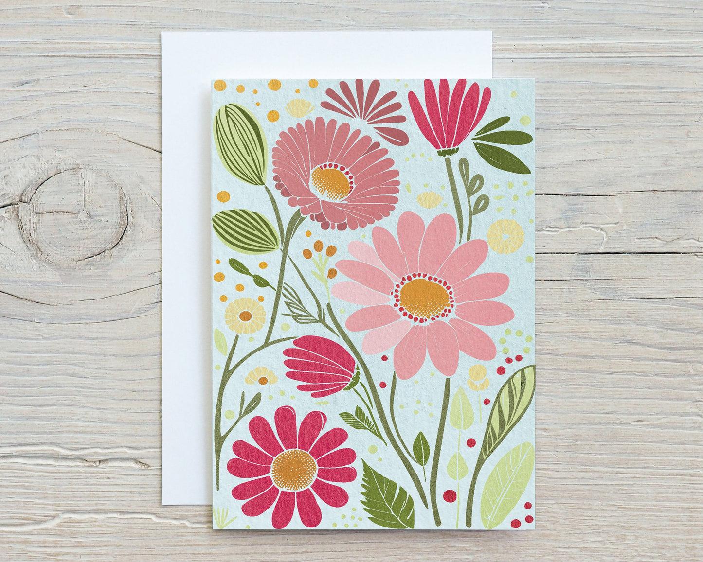 Set of Abstract Floral Illustration Note Cards