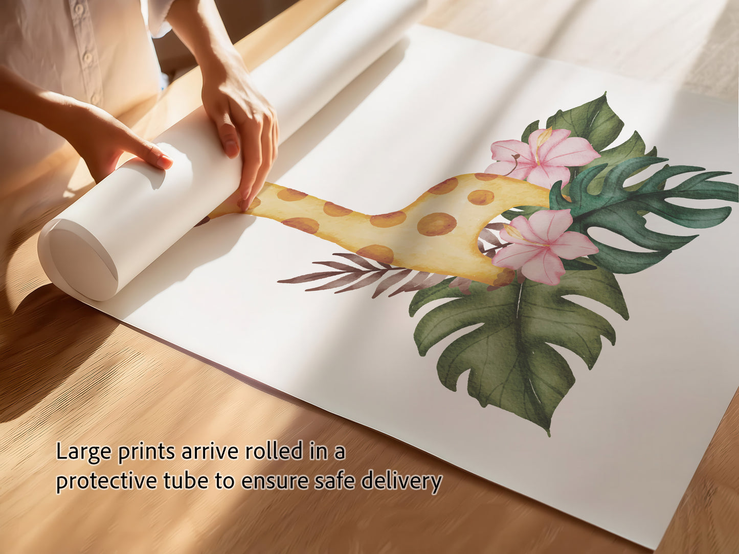 Jungle Animals and Hibiscus Flowers Nursery Art Prints