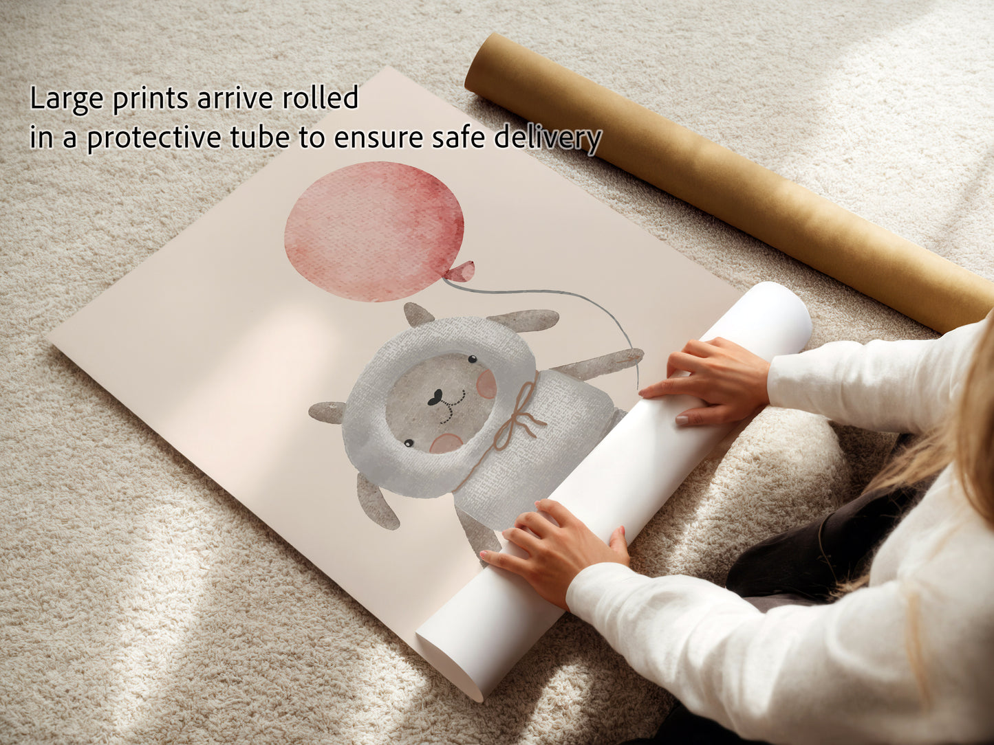 Watercolor Stuffed Animals with Balloons Nursery Art Prints