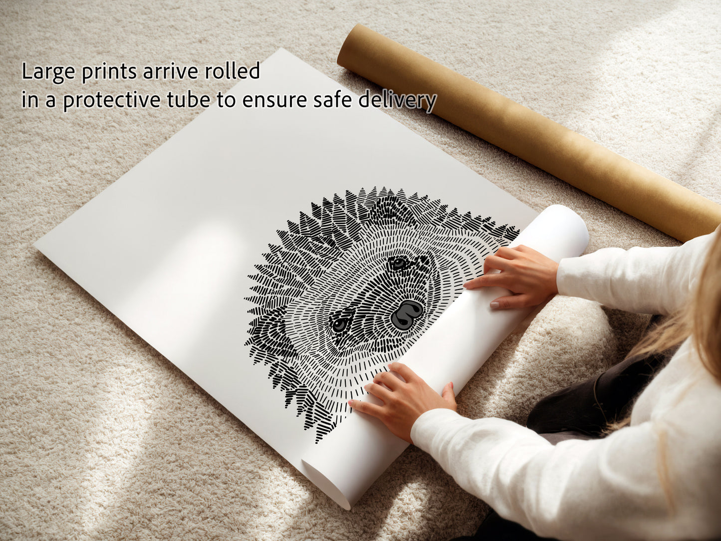Modern Black and White Woodland Animals Nursery and Childs Room Fine Art Prints