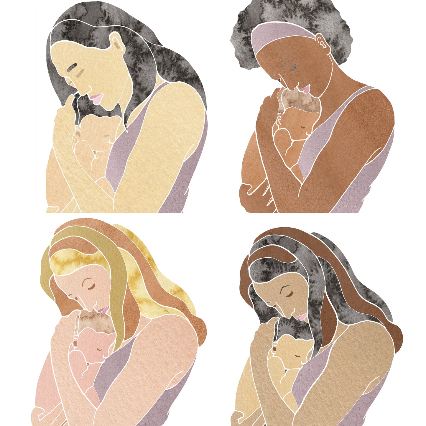 First Mother's Day Handprint Art, New Baby Keepsake, Personalized Name and Skin Color