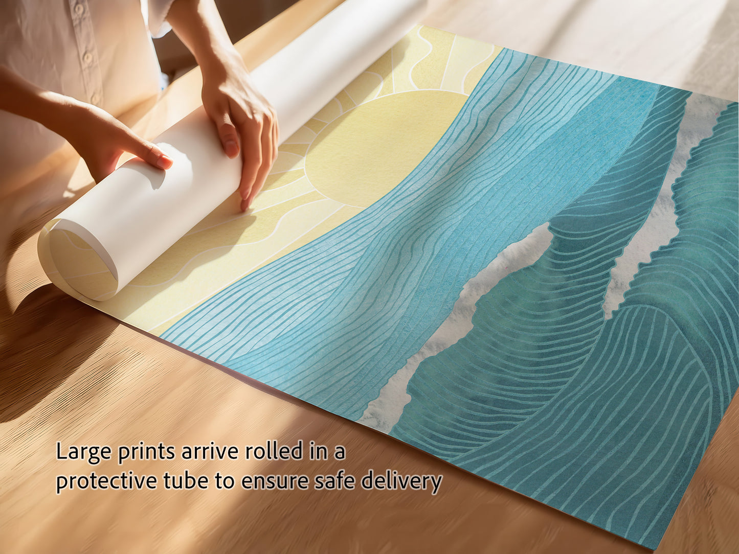 Ocean Waves Minimalist Seascape Art Prints