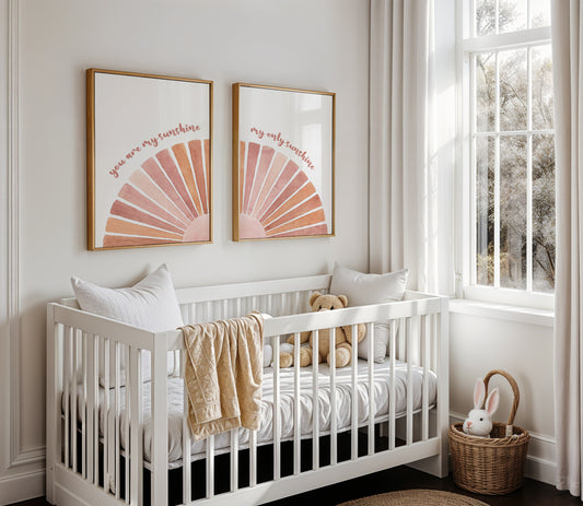 You Are My Sunshine Boho Nursery Art Prints Watercolor