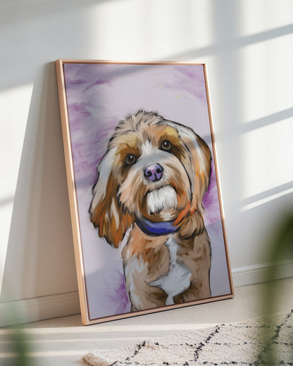 Custom Oil-Style Pet Portrait on Canvas