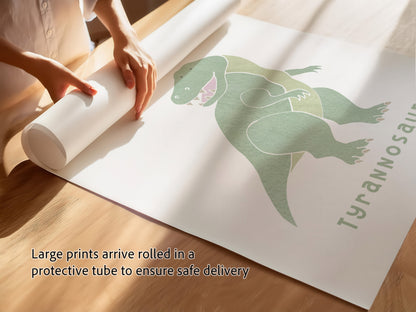 Set of 6 Dinosaur Watercolor Prints, Nursery Wall Art